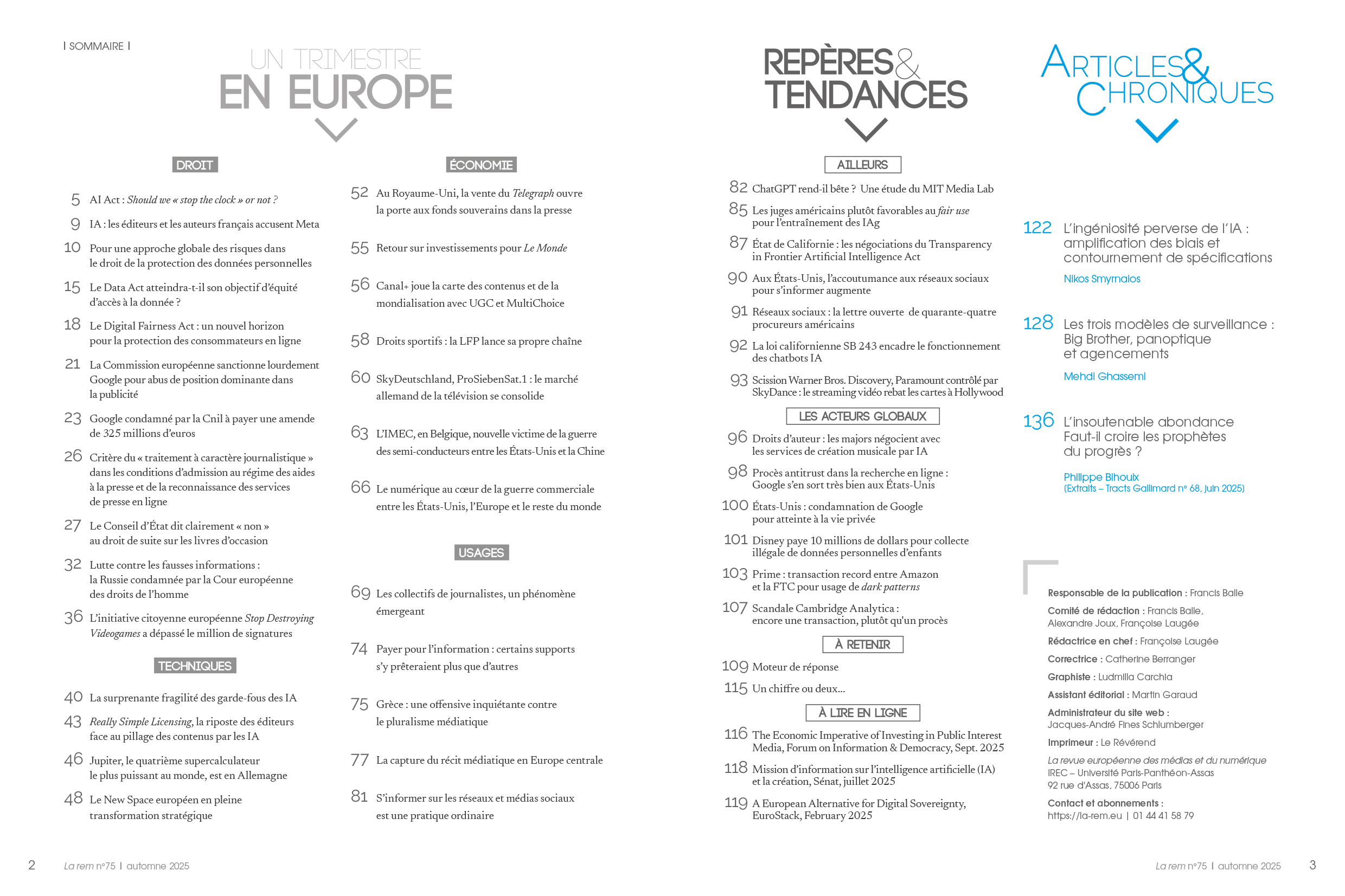 La Rem #75 sommaire 2